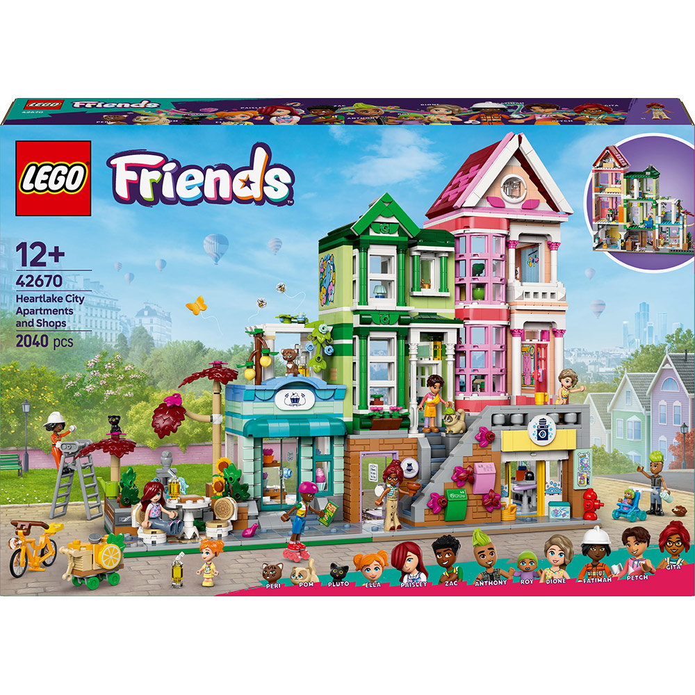 Конструктор LEGO Friends Хартлейк-Сіті. Квартири та магазини 2040 деталей (42670)