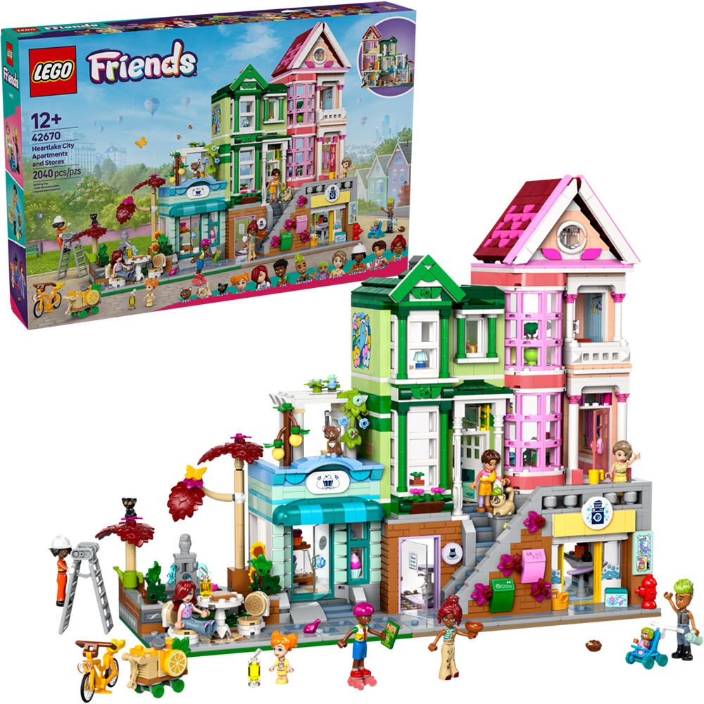 Конструктор LEGO Friends Хартлейк-Сіті. Квартири та магазини 2040 деталей (42670) Тематика будинки