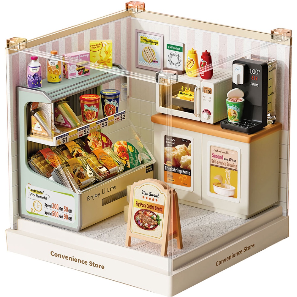 Конструктор-румбокс MINI HOUSE серії Інтер'єр Міні - Цілодобовий магазин (8033) Тип унікальні деталі