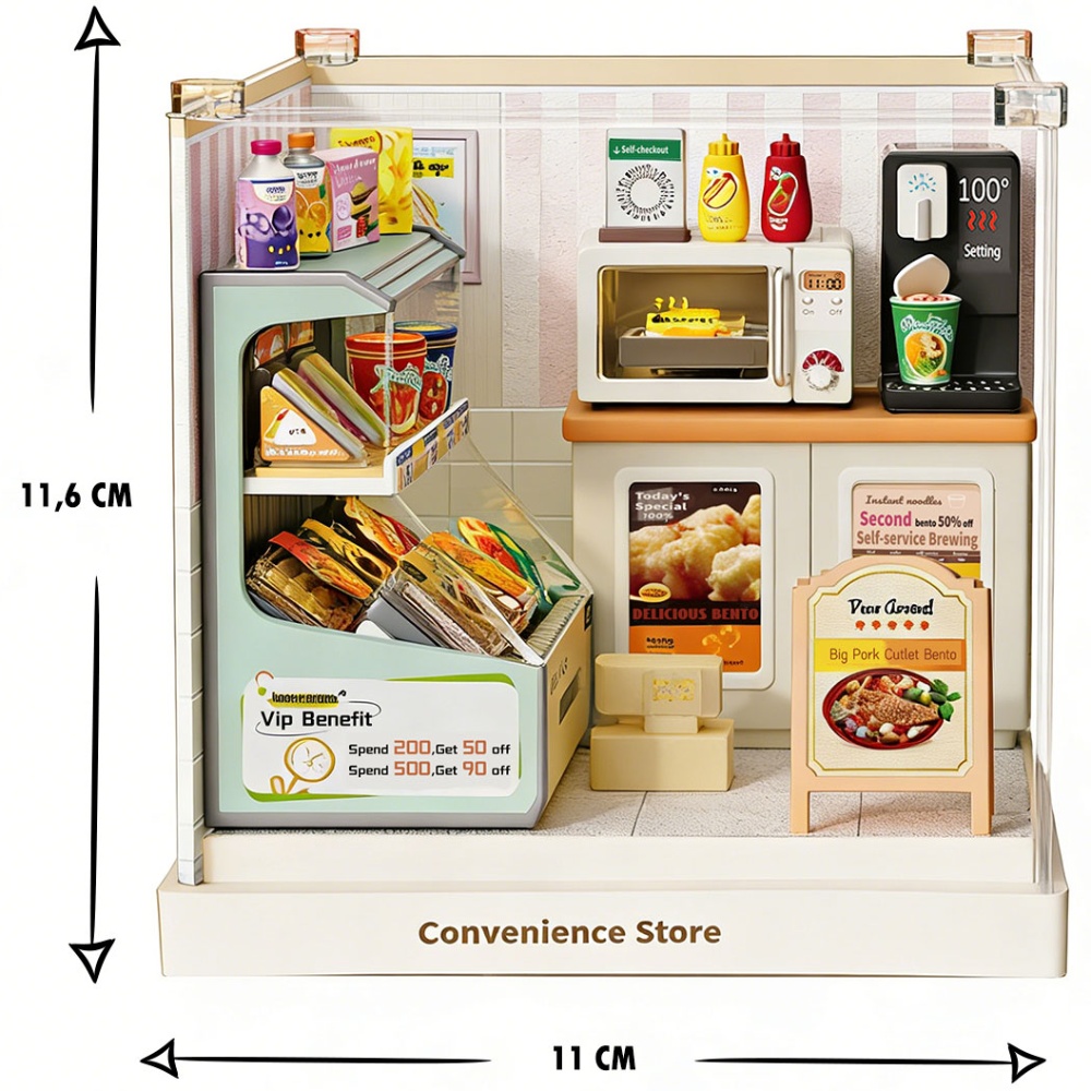 Конструктор-румбокс MINI HOUSE серії Інтер'єр Міні - Цілодобовий магазин (8033) Вік 8 років