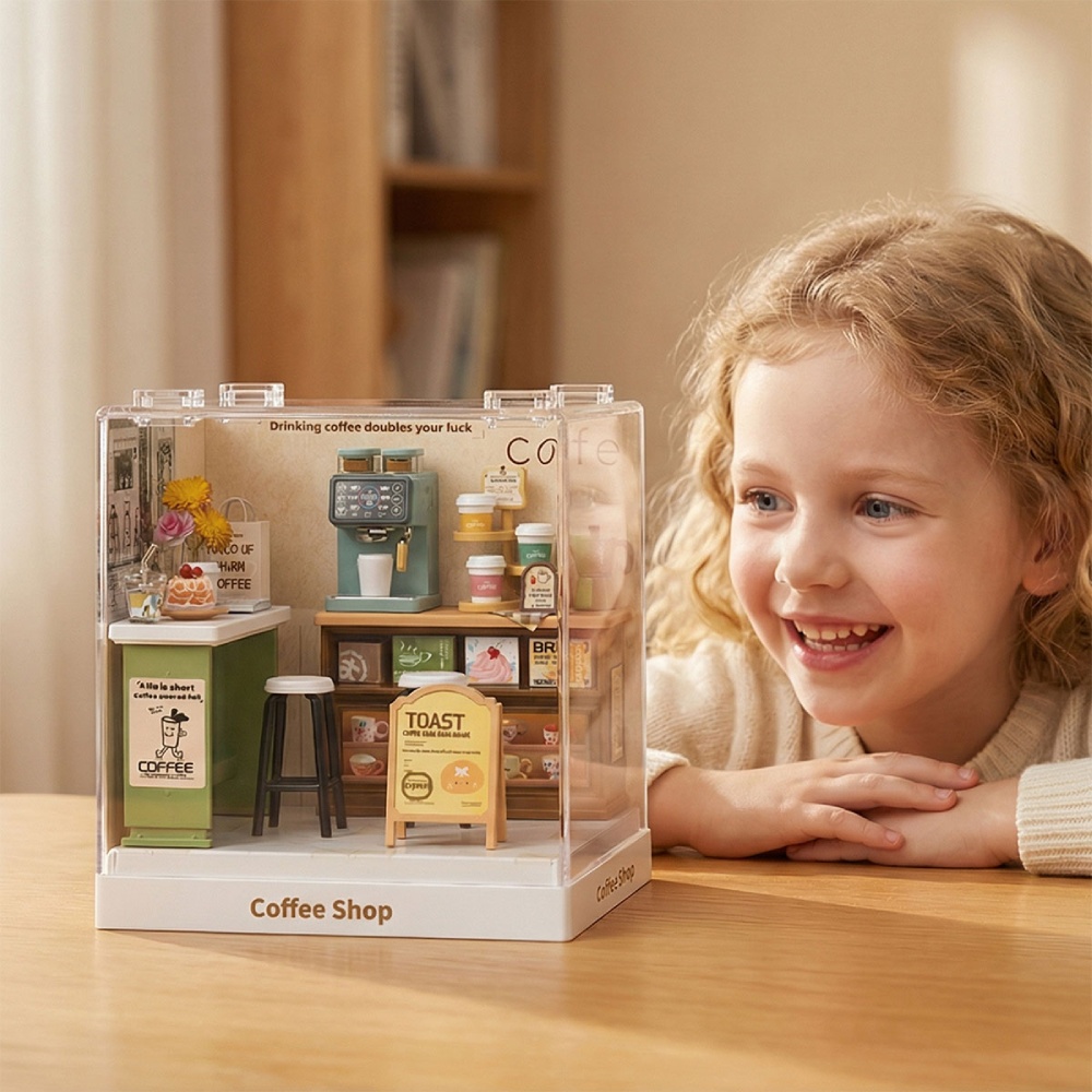 Зовнішній вигляд Конструктор-румбокс MINI HOUSE серії Інтер'єр Міні - Кав'ярня (8034)