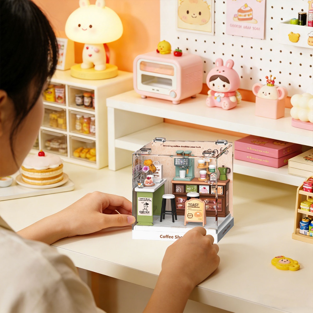 Конструктор-румбокс MINI HOUSE серії Інтер'єр Міні - Кав'ярня (8034) Додатково поєднання з іншими наборами серії "Інтер'єр Міні"