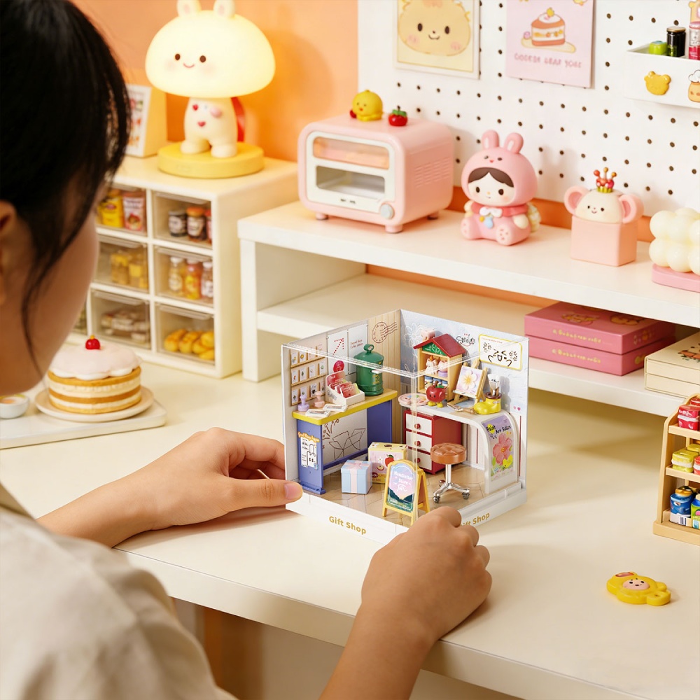 Внешний вид Конструктор-румбокс MINI HOUSE серии Интерьер Мини - Магазин подарков (8037)