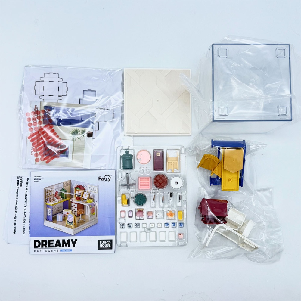 Конструктор-румбокс MINI HOUSE серии Интерьер Мини - Магазин подарков (8037) Дополнительно сочетание с другими наборами серии "Интерьер Мини"