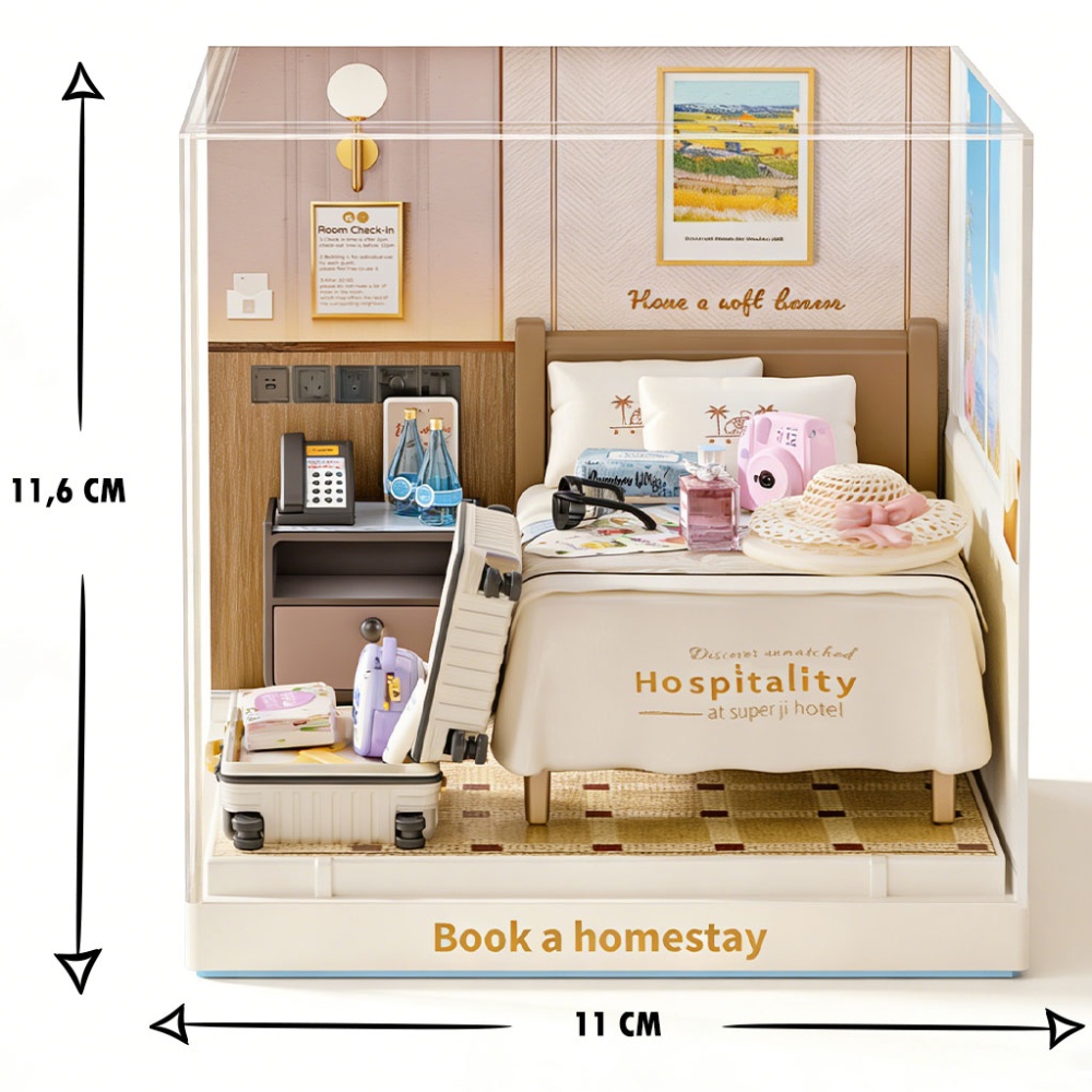 Конструктор-румбокс MINI HOUSE серии Интерьер Мини - Гостиничный номер (8038) Возраст 8 лет