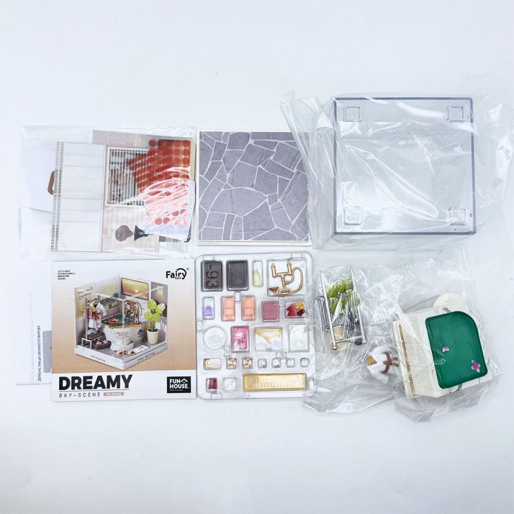 Конструктор-румбокс MINI HOUSE Конструктор-румбокс серии Интерьер Мини - Термальная купальня (8041) Дополнительно сочетание с другими наборами серии "Интерьер Мини"