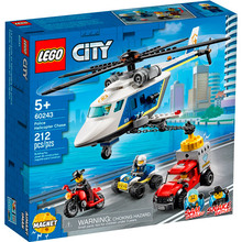 Конструктор LEGO City Погоня на полицейском вертолёте 212 деталей (60243)
