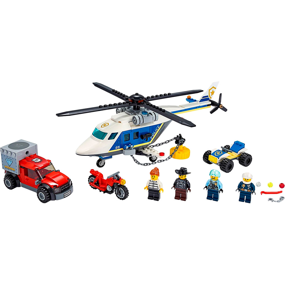 Конструктор LEGO City Гонитва на поліцейському гелікоптері 212 деталей (60243) Тип класичний