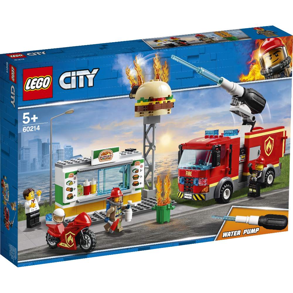 

Конструктор LEGO City Пожар в бургер-баре 327 деталей (60214), City Пожар в бургер-баре 60214