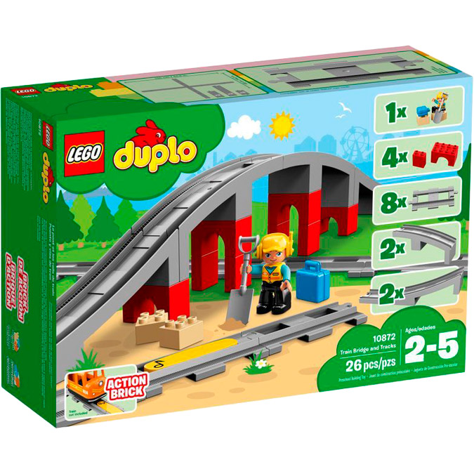 Конструктор LEGO Duplo Залізничний міст і рейки 26 деталей (10872)