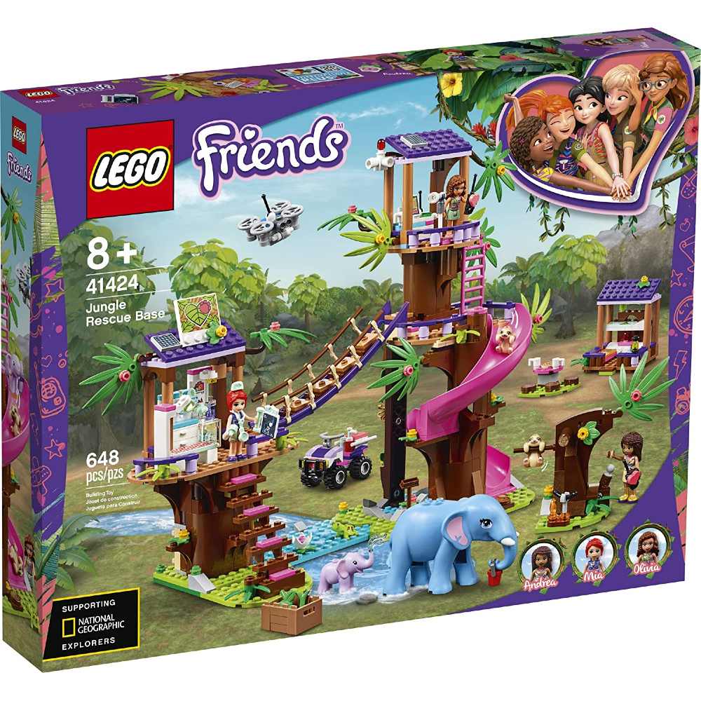 

Конструктор LEGO Friends Спасательная база в джунглях 648 деталей (41424), Friends Спасательная база в джунглях 41424