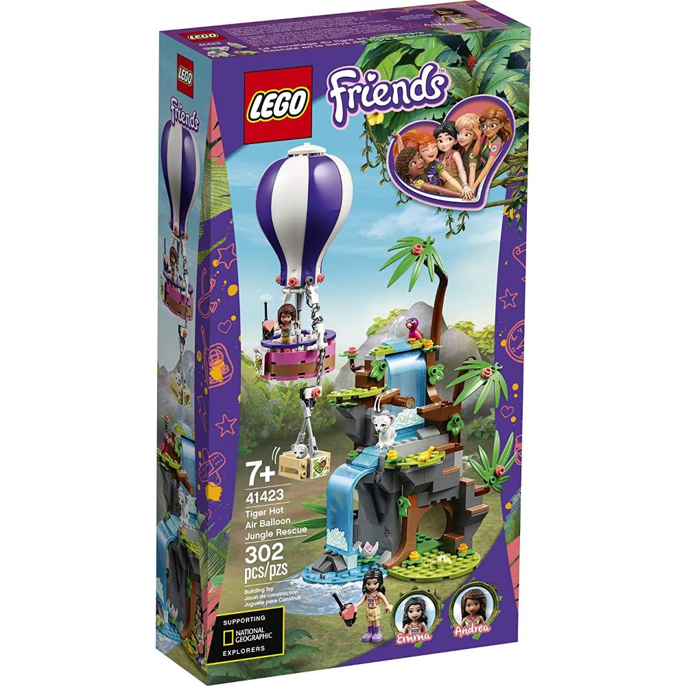 

Конструктор LEGO Friends Спасение тигра из джунглей на воздушном шаре 302 детали (41423), Friends Спасение тигра из джунглей на возд. шаре