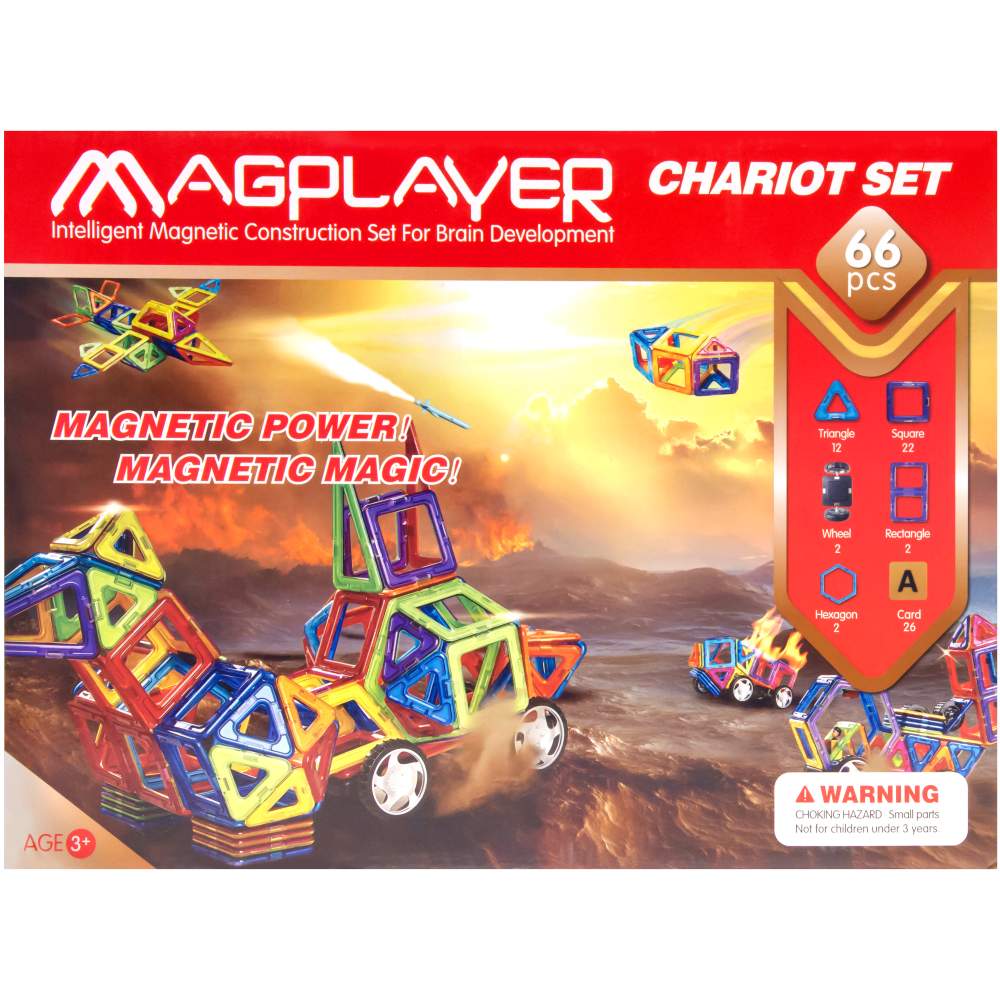 

Конструктор MAGPLAYER 66 (MPA-66), магнитный набор 66 эл. MPA-66