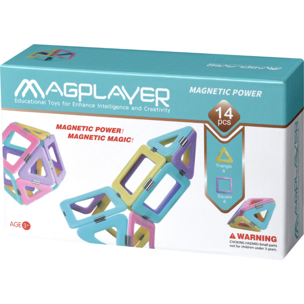 

Конструктор магнитный Magplayer 14 элементов (MPH2-14), Конструктор магнитный набор 14 эл. MPH2-14