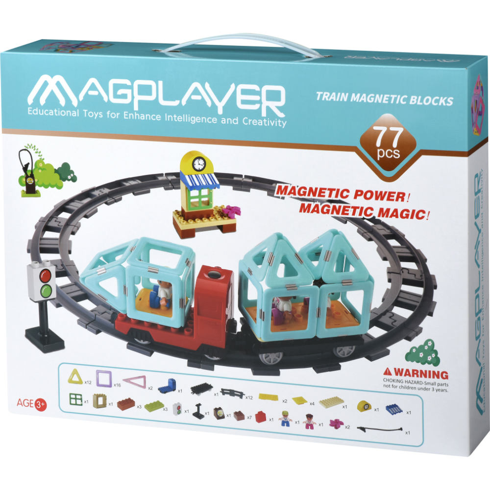 Конструктор Magplayer Поезд 77 элементов (MPH2-77)