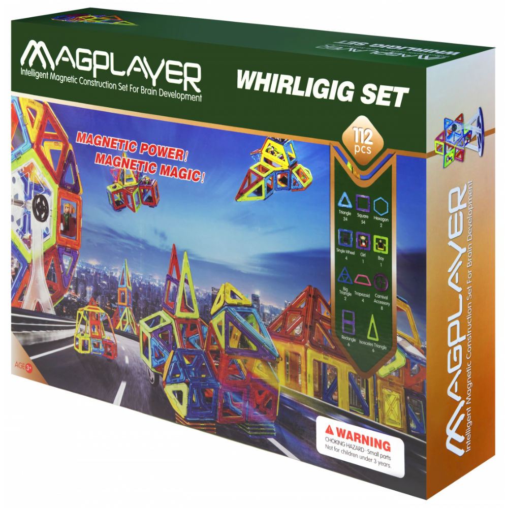 Магнитный конструктор MAGPLAYER 112 (MPB-112) Тип магнитные