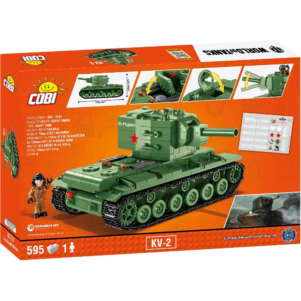 Конструктор COBI World Of Tanks КВ-2 595 деталей (COBI-3039) Тип классический