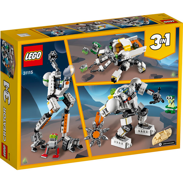 Конструктор LEGO Creator космічний робот для гірничих робіт 327 деталей (31115) Тематика тематичний