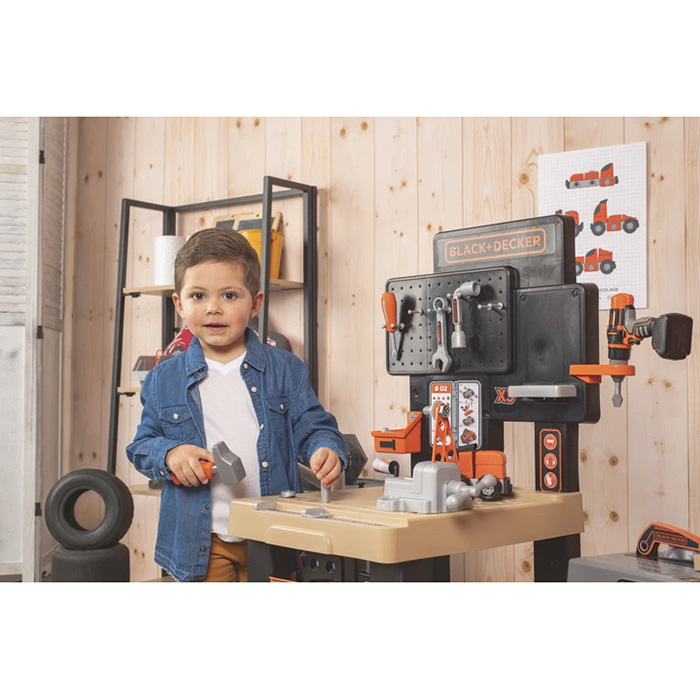 Фото 15 Игровой набор SMOBY Блэк + Деккер Мега Мастерская 3 в 1 100 аксессуаров (360726)