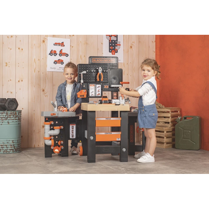 Фото Игровой набор SMOBY Блэк + Деккер Мега Мастерская 3 в 1 100 аксессуаров (360726)