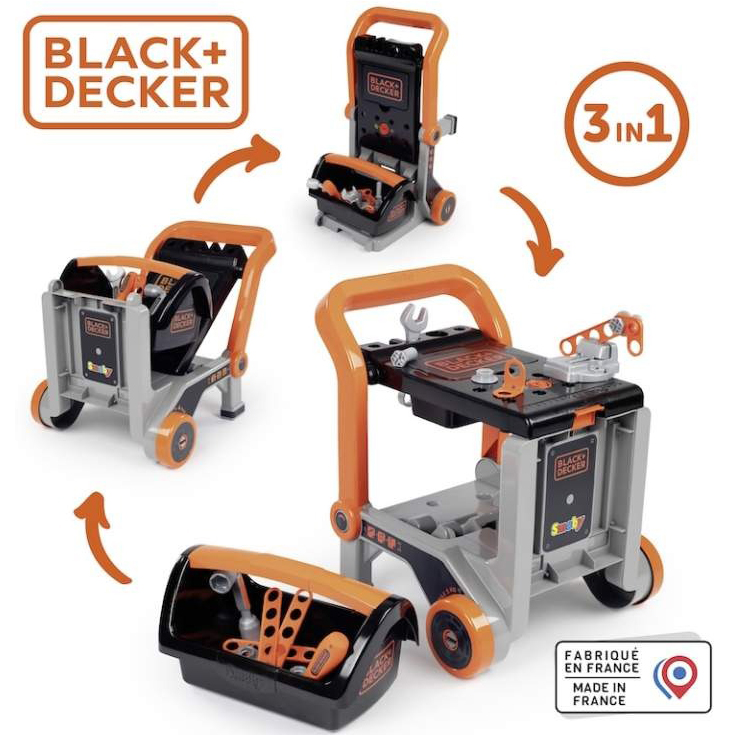 Игровой набор SMOBY Блэк + Деккер Передвижная мастерская 3 в 1 (360219) Возраст от 3 лет