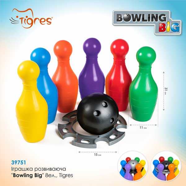 Игровой набор TIGRES Bowling Big 8 элементов (39751) Тип развивающие