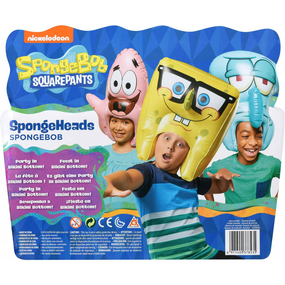 Внешний вид Игрушка-головной убор SPONGE BOB SpongeHeads SpongeBob Expression 2 (EU690605)
