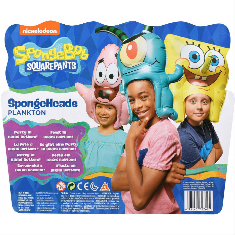 Внешний вид Игрушка-головной убор SPONGE BOB SpongeHeads Plankton (EU690604)