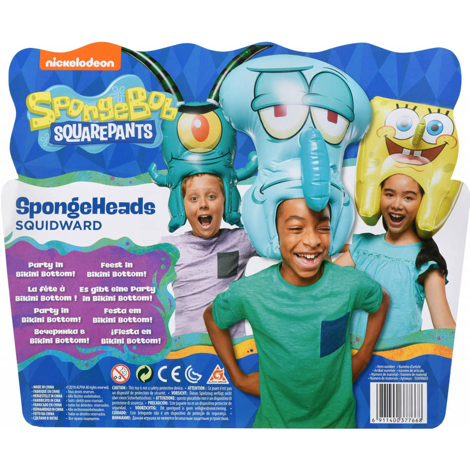 Внешний вид Игрушка-головной убор SPONGE BOB SpongeHeads Squidward (EU690603)
