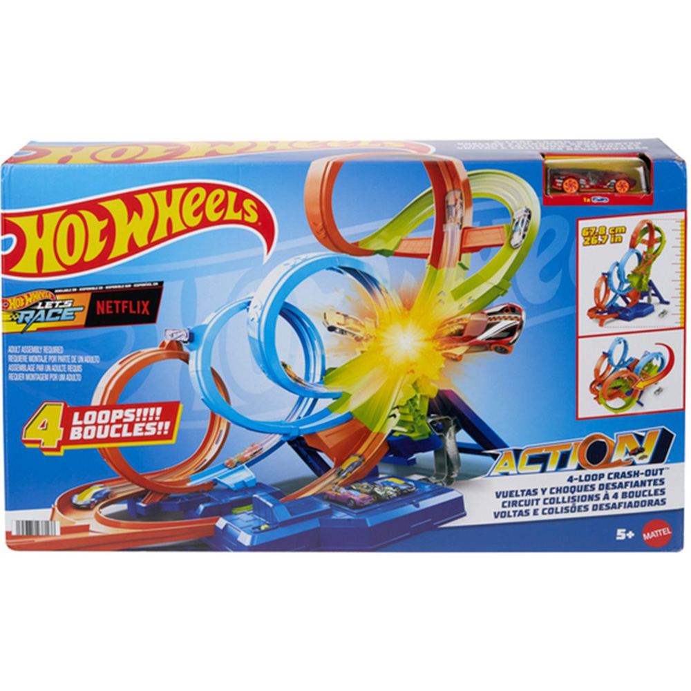 Автотрек HOT WHEELS Action Невероятные виражи и петли (HXR70) Автотрек HOT WHEELS Action Невероятные виражи и петли (HXR70) Возраст от 5 лет