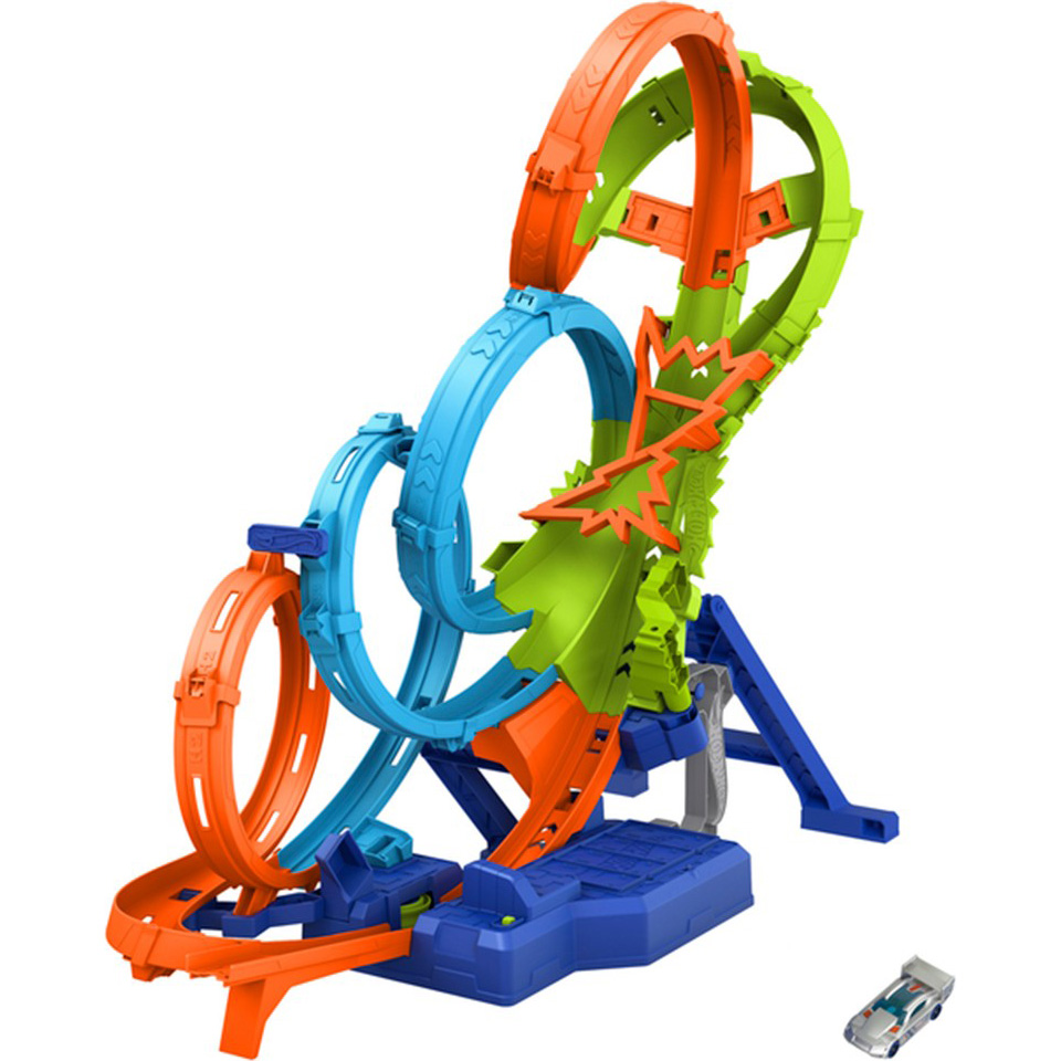Автотрек HOT WHEELS Action Невероятные виражи и петли (HXR70) Автотрек HOT WHEELS Action Невероятные виражи и петли (HXR70) Дополнительно в комплект входит одна машинка в масштабе 1:64, а дополнительные машинки продаются отдельно