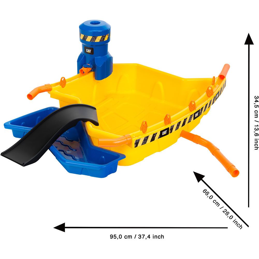 Игровой набор KLEIN Cat Мега (3248) Дополнительно подходит для игр с песком и водой; включает трубы, каналы и водонапорную башню для создания рабочих механизмов; развивает основы физики, логики и инженерного мышления; способствует развитию моторики, воображения