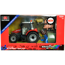 Трактор BRITAINS Massey Ferguson 5612 с вилами и фигурками 1:32 (43205)
