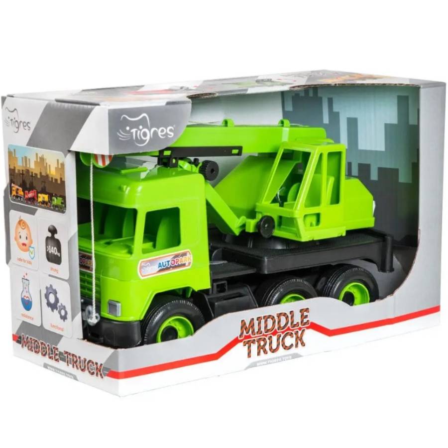 Машинка Tigres Middle Truck Автокран Green (39483 Возраст от 3 лет