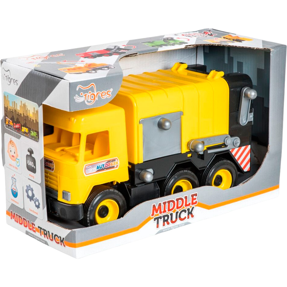 Машинка TIGRES Middle truck Сміттєвоз Yellow (39492)