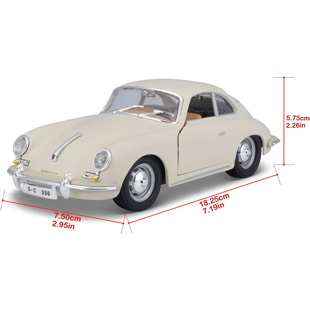 В Фокстрот Машина Bburago Porsche 356B Coupe (1961) Ivory (18-22079)