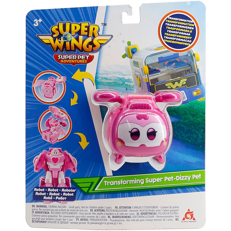 Фото Фигурка-трансформер SUPER WINGS Transforming Super Pet Диззи питомец (EU770642)