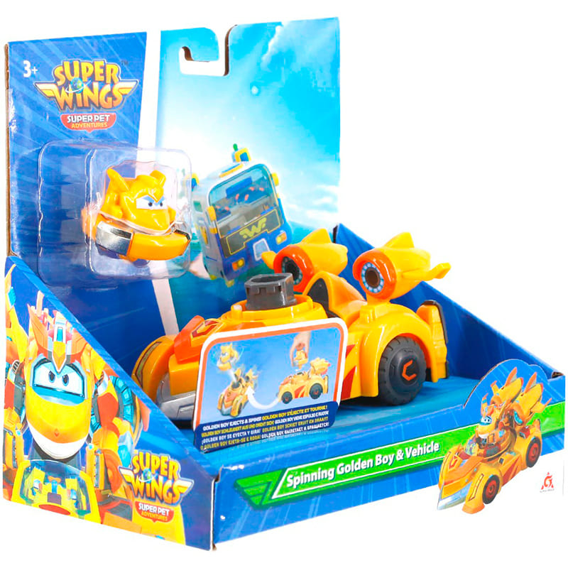 Игровой набор SUPER WINGS Spinning Vehicle Золотой Мальчик 2 пр (EU770331) Материал пластик