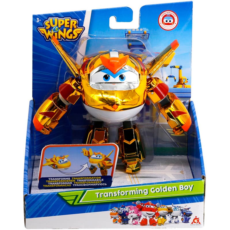 Фигурка-трансформер SUPER WINGS Transforming Золотой Мальчик (EU750231) Вид игрушечной машины самолет