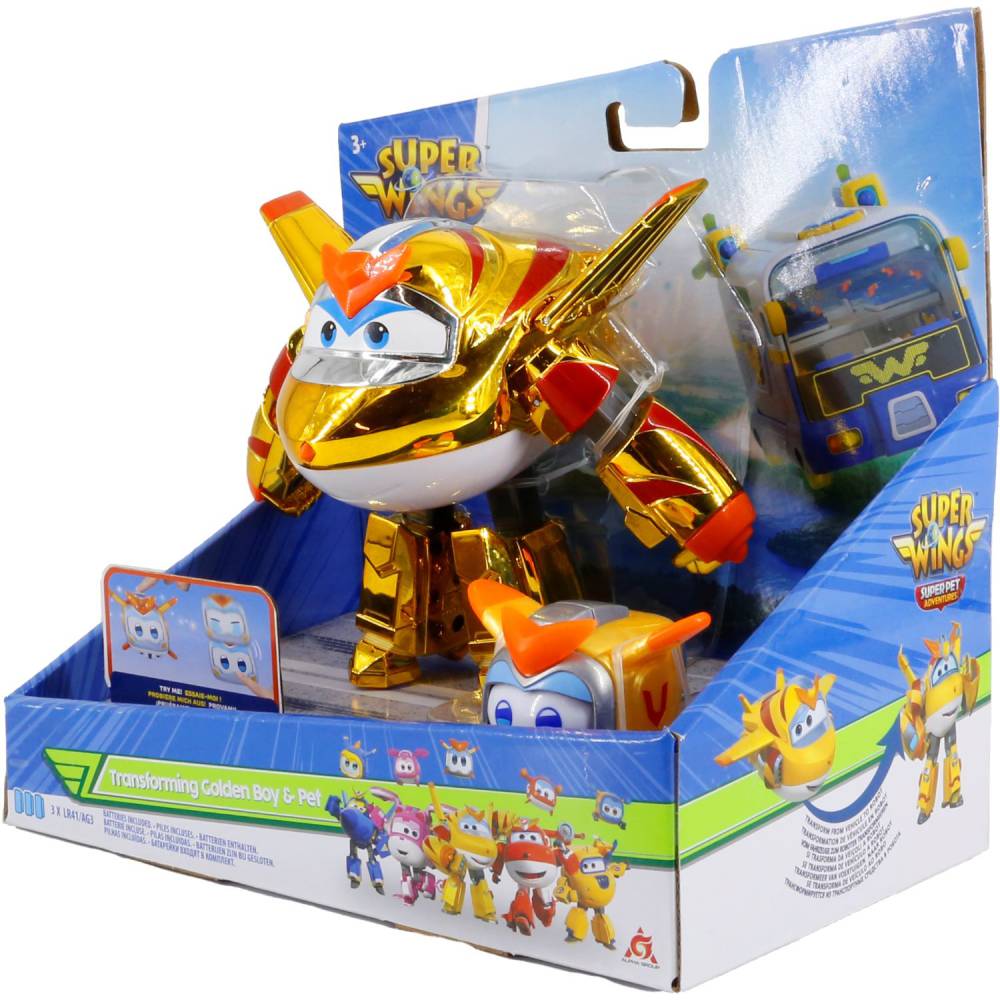 Игровой набор Super Wings Transforming Золотой Мальчик и любимец (EU770441) Вид модели самолет