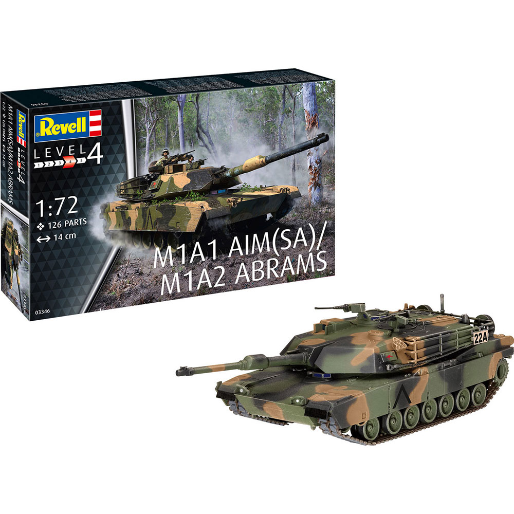 Збірна модель Revell Танк Абрамс M1A1 AIM(SA)/M1A2 рівень 4, 1:72 (RVL-03346) Вік від 12 років