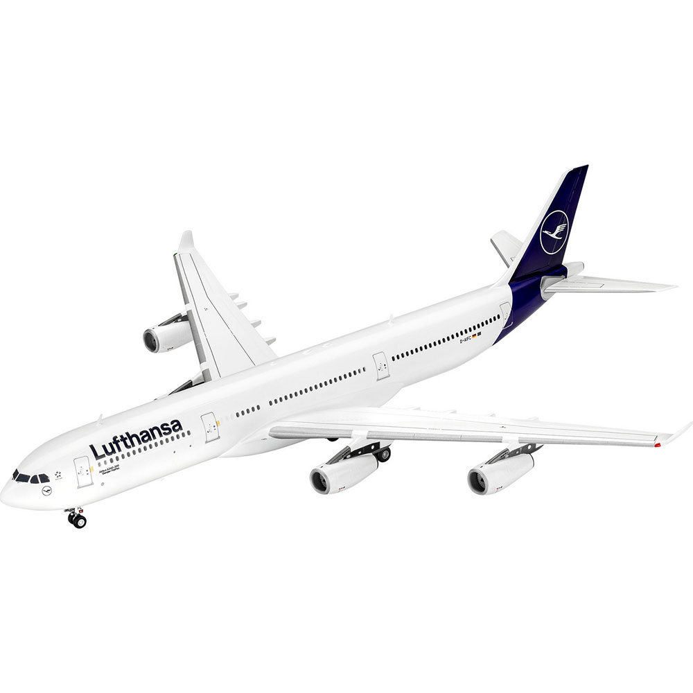 Збірна модель Revell Літак Airbus A340-300 Lufthansa рівень 4 масштаб 1:144 (RVL-03803) Вік від 12 років