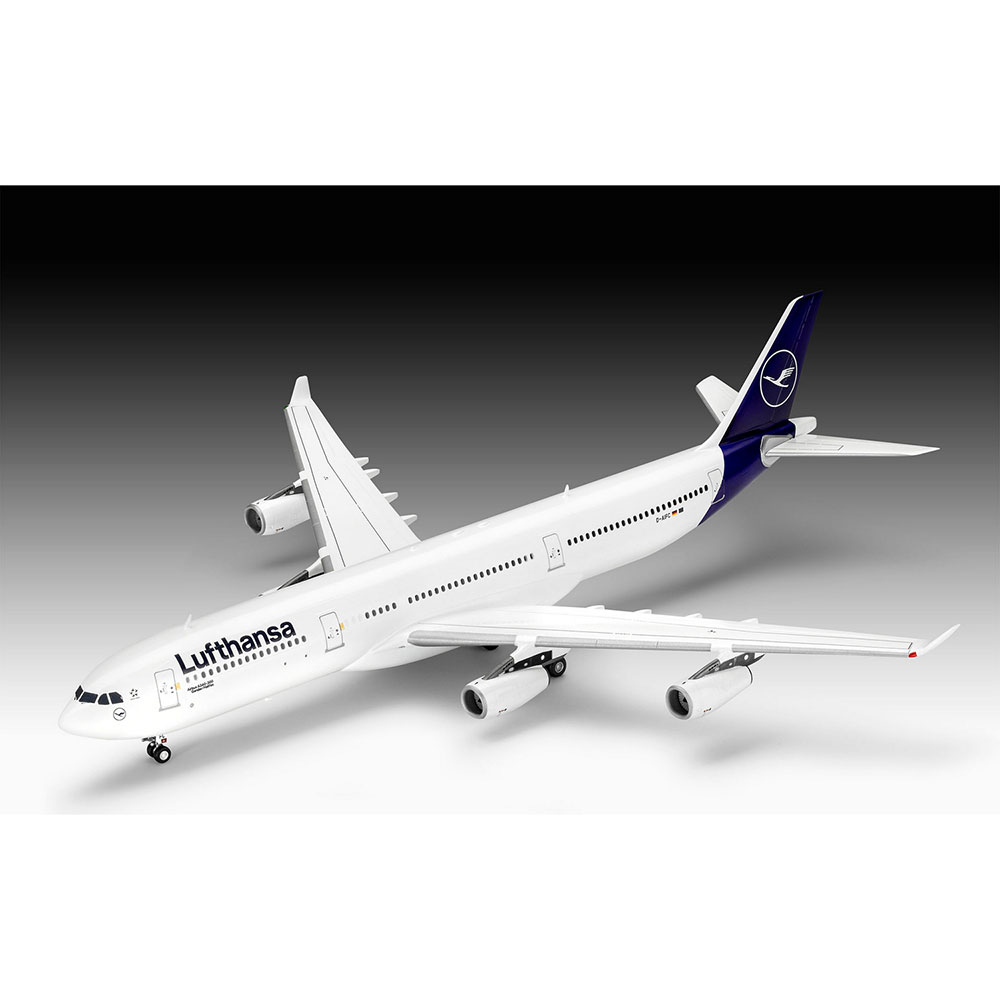 Покупка Збірна модель Revell Літак Airbus A340-300 Lufthansa рівень 4 масштаб 1:144 (RVL-03803)