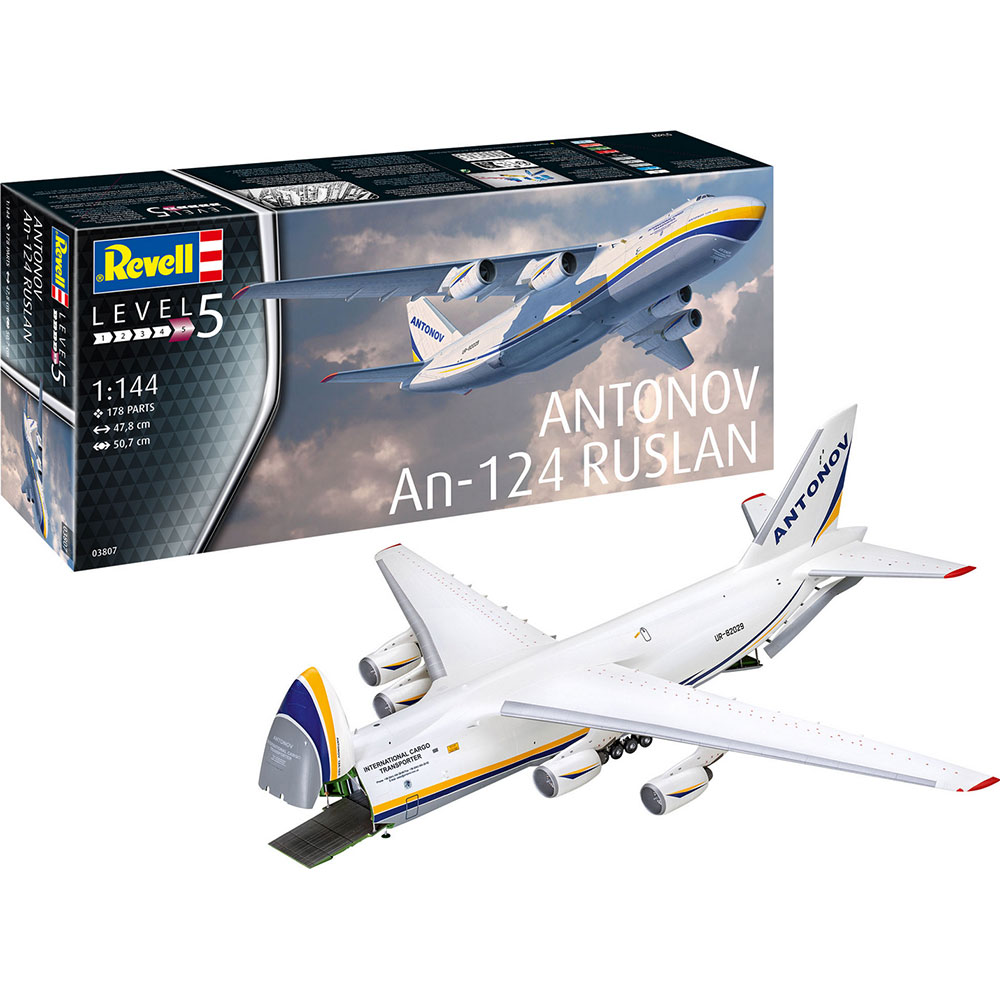 Сборная модель Revell Грузовой самолет АН-124 Руслан уровень 5, 1:144 (RVL-03807) Возраст от 10 лет 