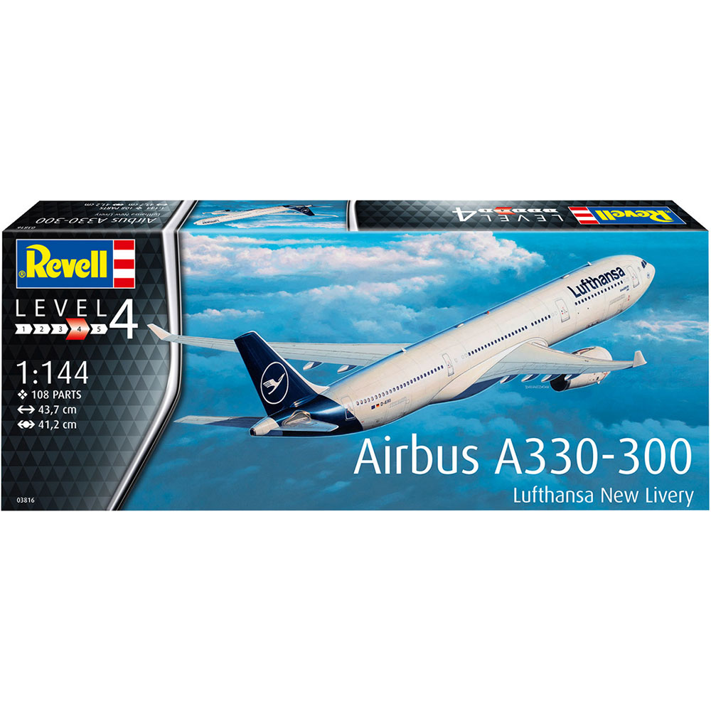 Зображення Збірна модель Revell Літак Airbus A330-300 Lufthansa рівень 4, 1:144 (RVL-03816)