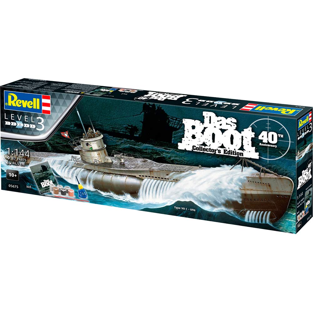 Збірна модель REVELL Підводний човен U96 (Das Boot) рівень3 1:144 (RVL-05675) Матеріал пластик