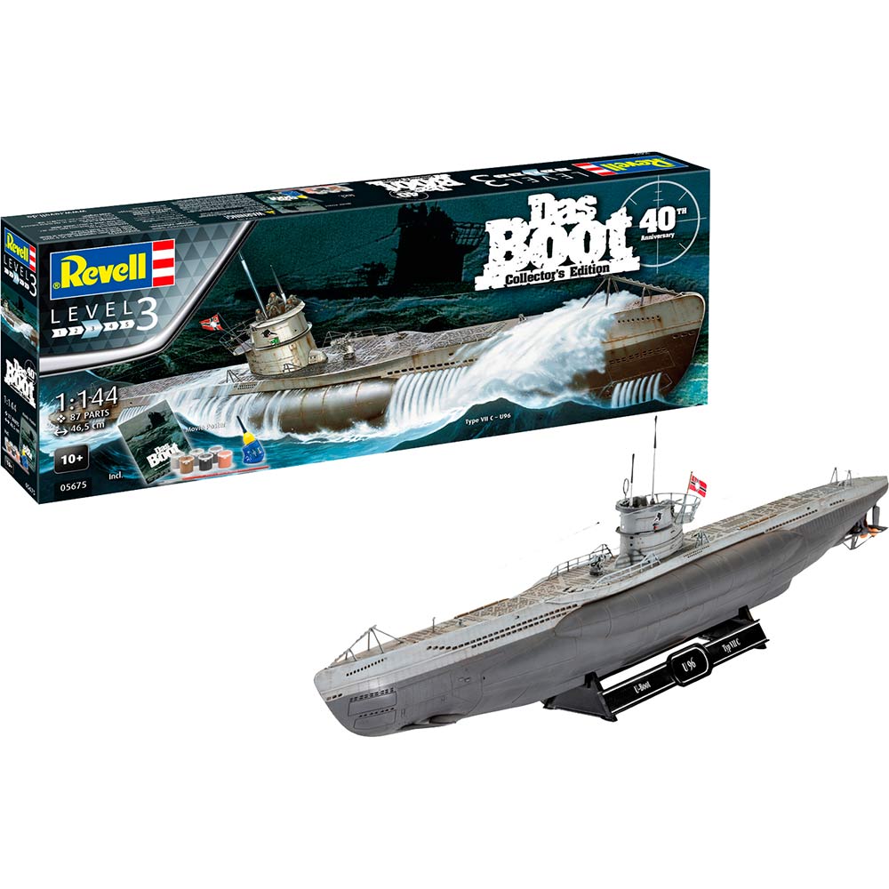 Збірна модель REVELL Підводний човен U96 (Das Boot) рівень3 1:144 (RVL-05675) Вид моделі корабель