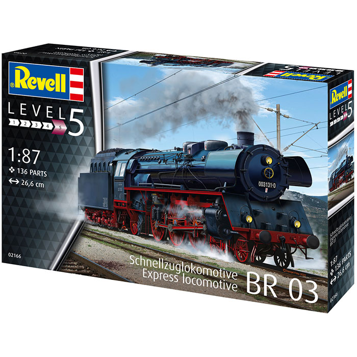 Збірна модель REVELL Експрес локомотив BR03 з тендером масштаб 1:87 (RVL-02166) Вид моделі ретро