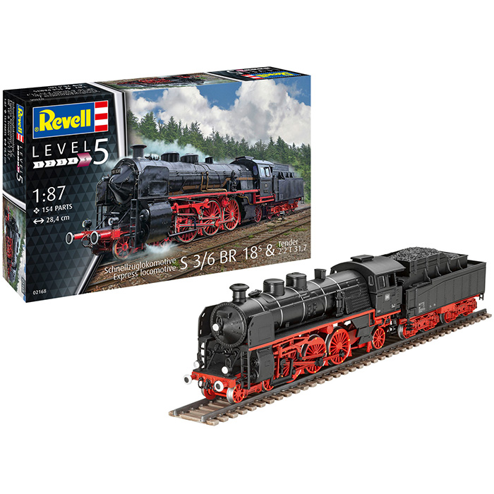 Сборная модель REVELL Экспресс локомотив S3/6 BR18 с тендером масштаб 1:87 (RVL-02168)