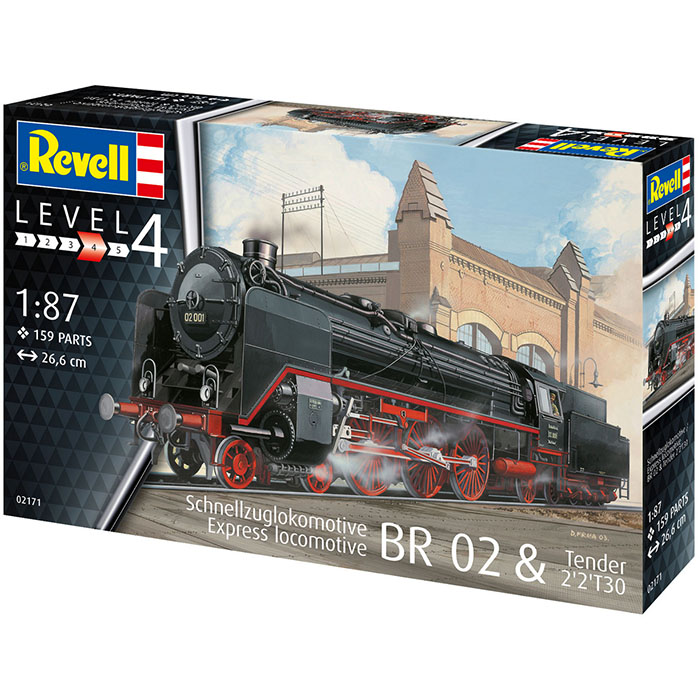 Внешний вид Сборная модель REVELL Экспресс локомотив BR02 с тендером 2'2'T30 масштаб 1:87 (RVL-02171)